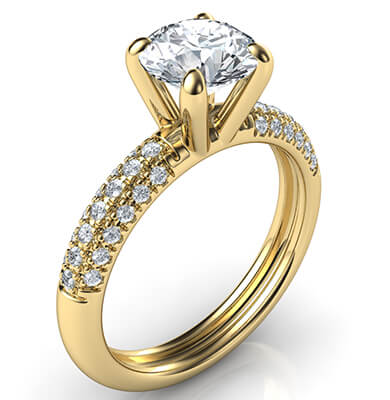 Contemporary engagement ring with side diamonds-Donna