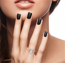 Picture of Delicate Low Profile bezel engagement ring for rounds-Leone
