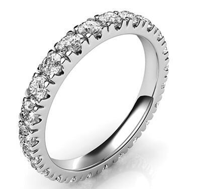 2.5 mm eternity ring, 1.15 carats