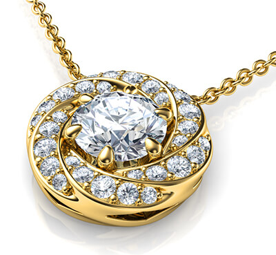 The Spinner pendant for round diamonds 