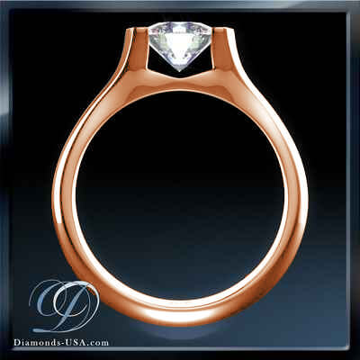 Low Profile Tension solitaire Engagement ring 