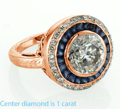  Rose gold Victorian Replica Vintage Engagement ring