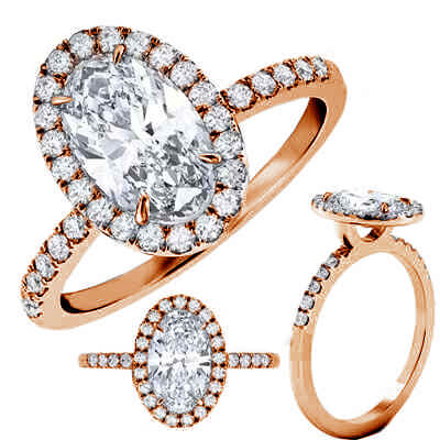 Oval or Cushion Halo engagement ring