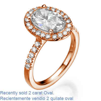  Rose Gold Oval or Cushion Halo engagement ring