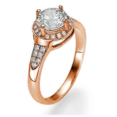 Rose Gold One row Halo for bigger diamonds