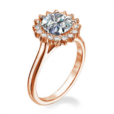 Halo ring head engagement ring