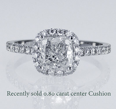 Delicate Cushion diamond halo for Cushion engagement ring