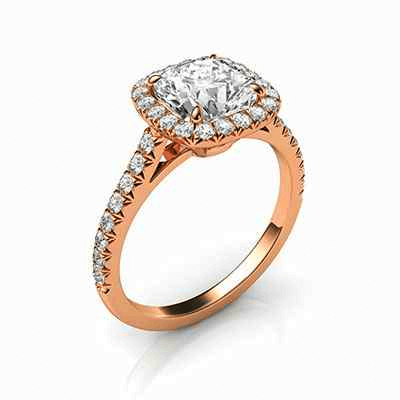 Delicate Cushion diamond halo for Cushion engagement ring