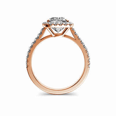 Delicate Cushion diamond halo for Cushion engagement ring