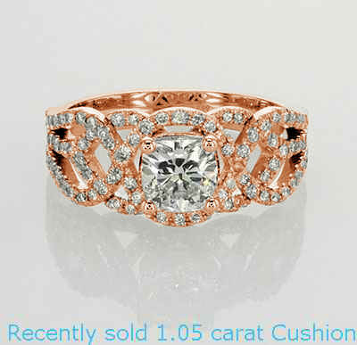 Swirl eternity Halo Low/High profile engagement ring, 0.46 carat side natural diamonds