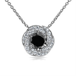 Picture of The Spinner pendant with 1 carat Black center diamond