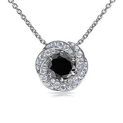 Colgante The Spinner con diamante central negro de 1 quilate