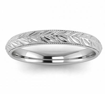 3mm wheat motif Woman's wedding band 