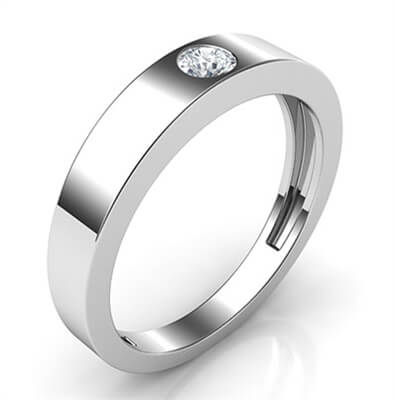 5 mm men's engagement ring with 0.20 carat diamond G VS