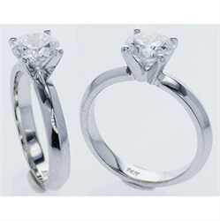 Picture of 3mm Knife Edge solid Solitaire Engagement ring