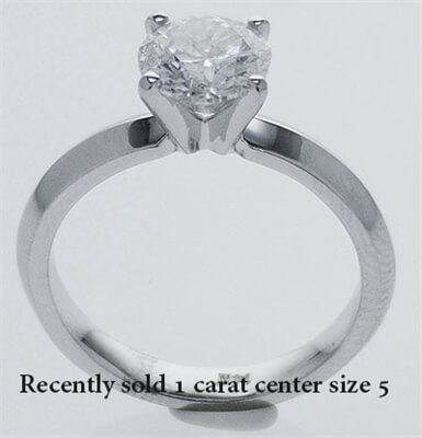 3mm Knife Edge solid Solitaire Engagement ring