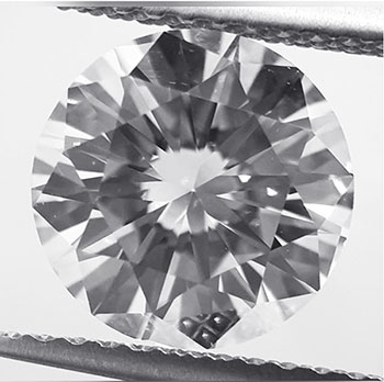 Foto Diamante natural redondo de 2,19 quilates E VVS1, corte ideal de