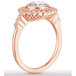 Picture of Rose Gold Art deco Halo Engagement ring