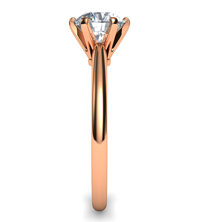 Rose Gold delicate 6 prongs Novo solitaire engagement ring,Lisa