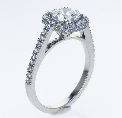 Halo engagement ring, 