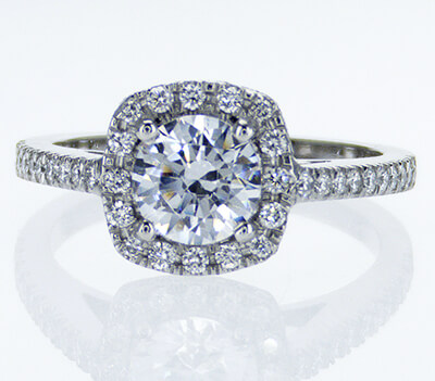 Halo engagement ring, 