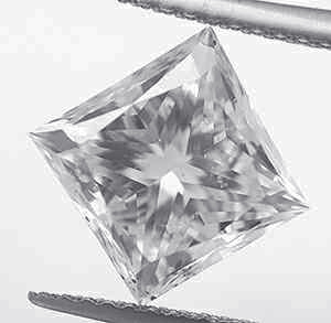 Picture of 0.97 carat,Princess diamond, D color, VS2 clarity enhanced, certified by CGL