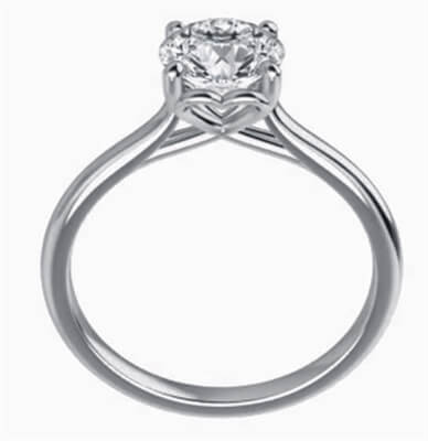 Romantic solitaire engagement ring for all shapres and sizes