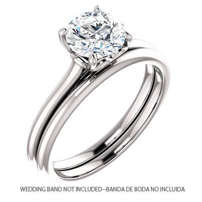 Romantic solitaire engagement ring for all shapres and sizes