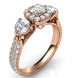 Picture of Rose Gold Rich engagement ring,Price includes two 0.50 side diamonds