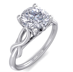 Picture of Leaf motif infinity Solitaire engagement ring, Dorothy