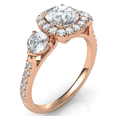 Foto Anillo de compromiso Rich Gold Rose, el precio incluye dos diamantes laterales de 0.50 de