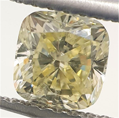 0.72 Carats, Cushion Diamond with Very Good Cut, Natural Fancy Yellow Color, VS2 Clarity Enhanced, Stock 370566