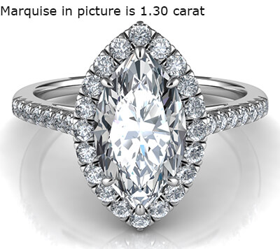 Delicate halo for Marquise,1.5 mm band