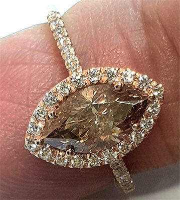 Marquise ring with side diamonds,1.50 carat total