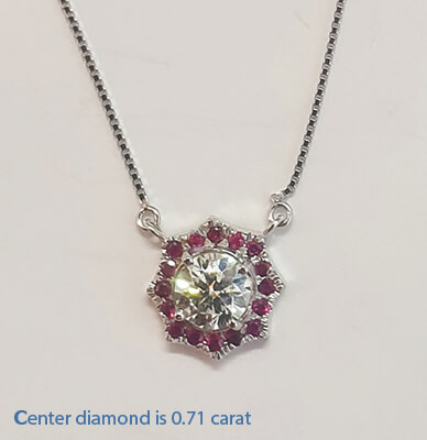 Halo Red Rubies pendant-The Sun