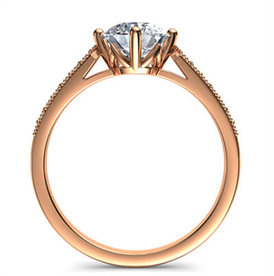 Rose Gold Delicate band engagement ring-Sandra