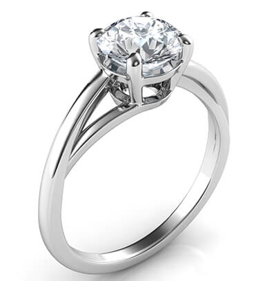 Solitaire engagement ring with a twist, Margaret
