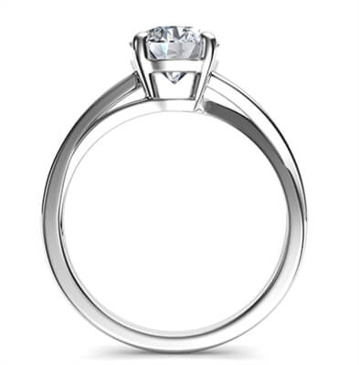 Solitaire cathedral engagement ring for all shapes with a twist, Margaret