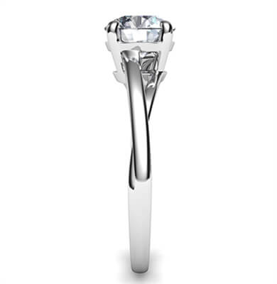 Solitaire cathedral engagement ring for all shapes with a twist, Margaret