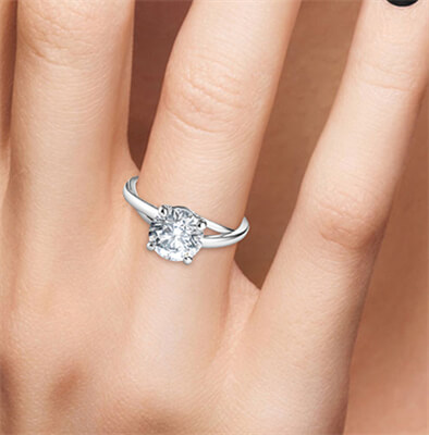 Solitaire cathedral engagement ring for all shapes with a twist, Margaret