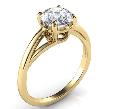 Solitaire cathedral engagement ring for all shapes with a twist, Margaret