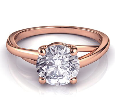 Solitaire cathedral engagement ring for all shapes with a twist, Margaret