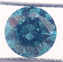 0.8 Carats, Round natural diamond, ocean blue, SI1