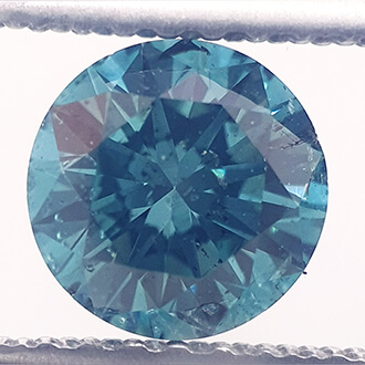 Picture of 0.8 Carats, Round natural diamond, ocean blue, SI1