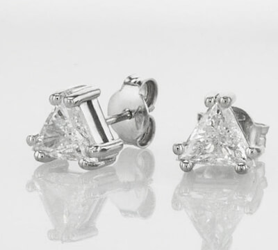 1.33 carat TW Triangle diamond earrings