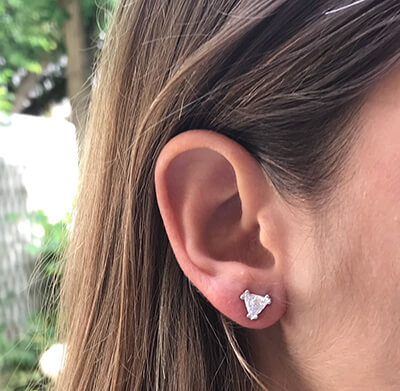 1.33 carat TW Triangle diamond earrings