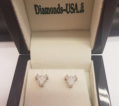 Pendientes de diamantes TW Triangle de 1,33 quilates