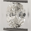 0,85 quilates, diamante ovalado con buena talla, color I, claridad SI3 y certificado por CGL