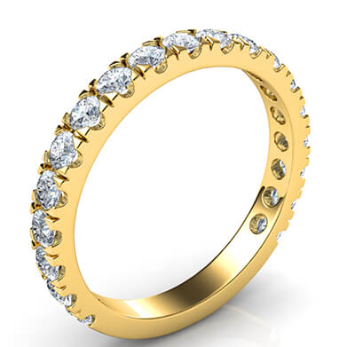 Open Pave 3/4 way diamonds  wedding or anniversary ring