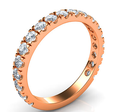 Open Pave 3/4 way diamonds  wedding or anniversary ring